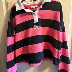 Puma Bold Pink and Black Rugby Top